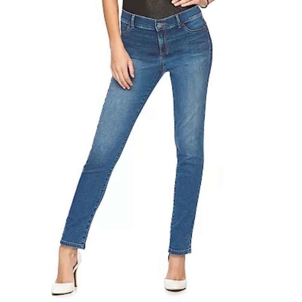 Rock & Republic NWT Womens Super Skinny Banshee Med Wash Distressed Jeans-Size 0